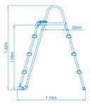 Bezpečnostný rebrík pre bazény výšky od 91 do 107 cm