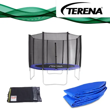 Set Premium: Ochranné polstrovanie + sieť na trampolínu 305 cm - 8 tyčí