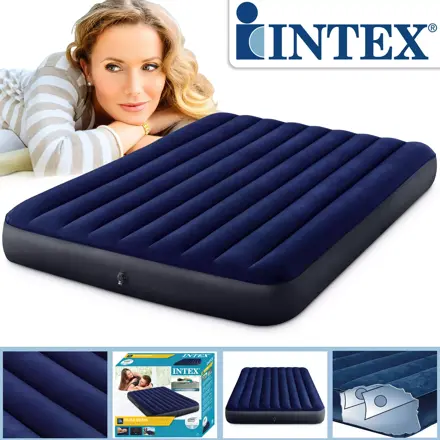 Nafukovací matrac Intex Clasik Downy Blue (152 x 203 x 25 cm)