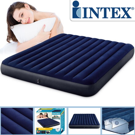 Nafukovací matrac Intex Clasik Downy Blue (183 x 203 x 25 cm)