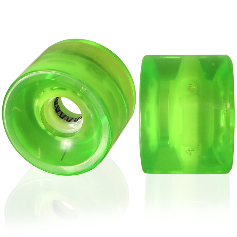 Kolieska pre longboardy 70x50mm LED zelené